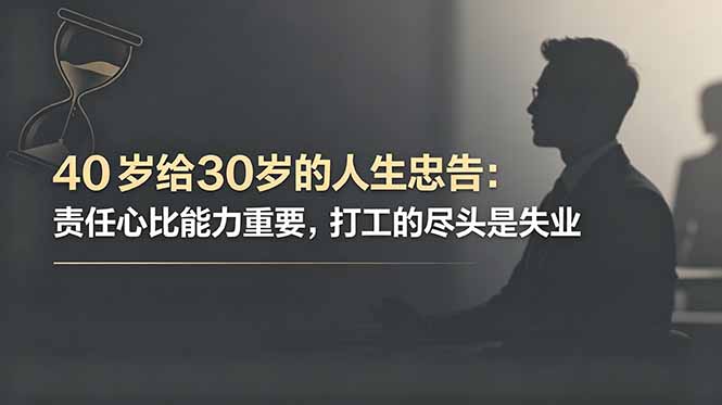 付费文章：40岁给30岁的人生忠告：责任心比能力重要，打工的尽头是失业-小创项目网