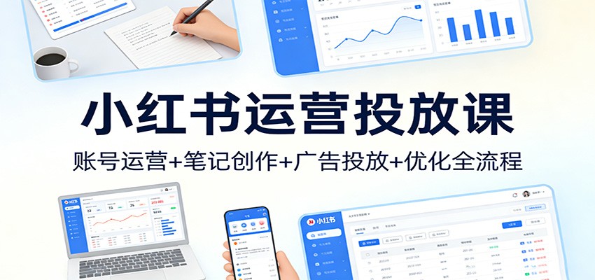 小红书运营投放课：账号运营+笔记创作+广告投放+优化全流程-小创项目网