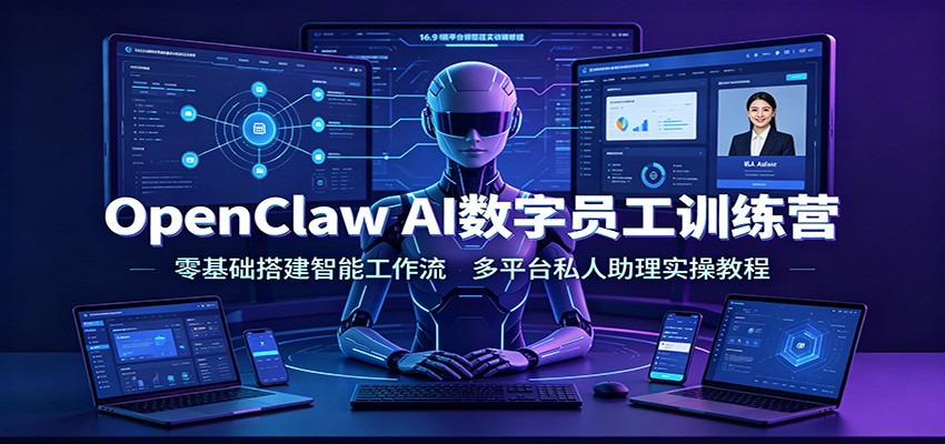 OpenClaw AI数字员工训练营：零基础搭建智能工作流，多平台私人助理实操教程-小创项目网