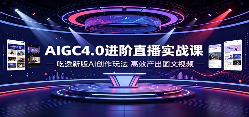 AIGC4.0进阶直播实战课：吃透新版AI创作玩法，高效产出图文视频-小创项目网