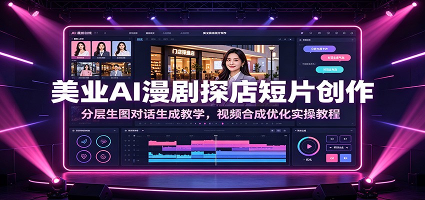 美业AI漫剧探店短片创作:分层生图对话生成教学,视频合成优化实操教程-小创项目网