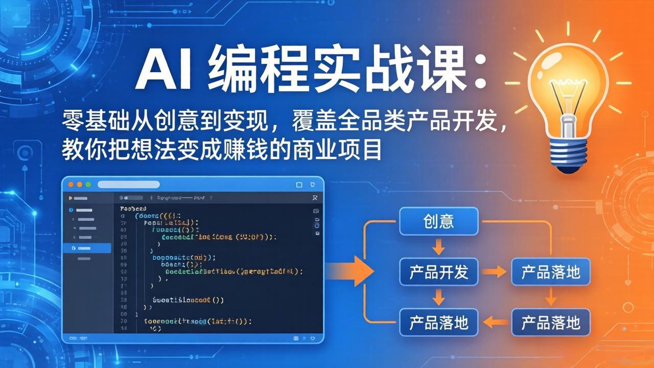 AI编程实战课-第三期-更新：零基础从创意到变现，覆盖全品类产品开发，把想法变成赚钱的项目-小创项目网