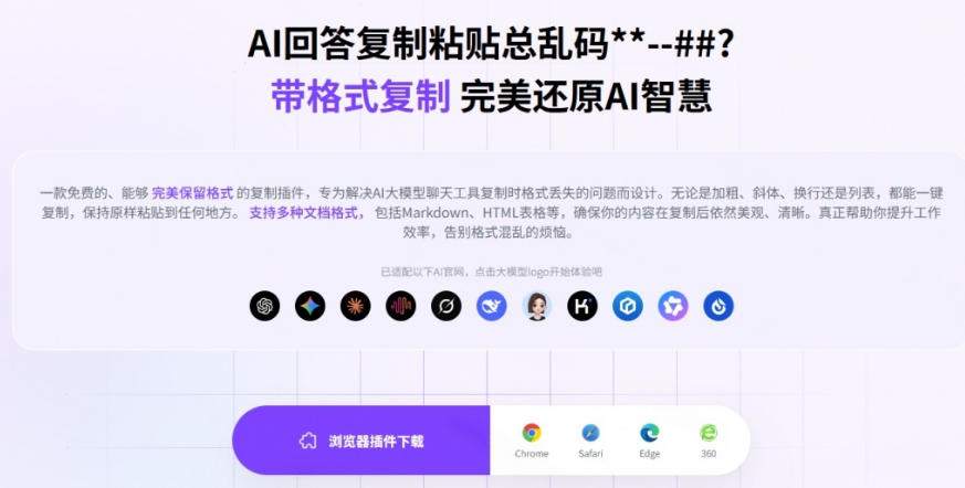 你的AI回答内容复制格式总乱码？完美一键保留原格式复制，办公宝藏浏览器插件Copy With Format-小创项目网