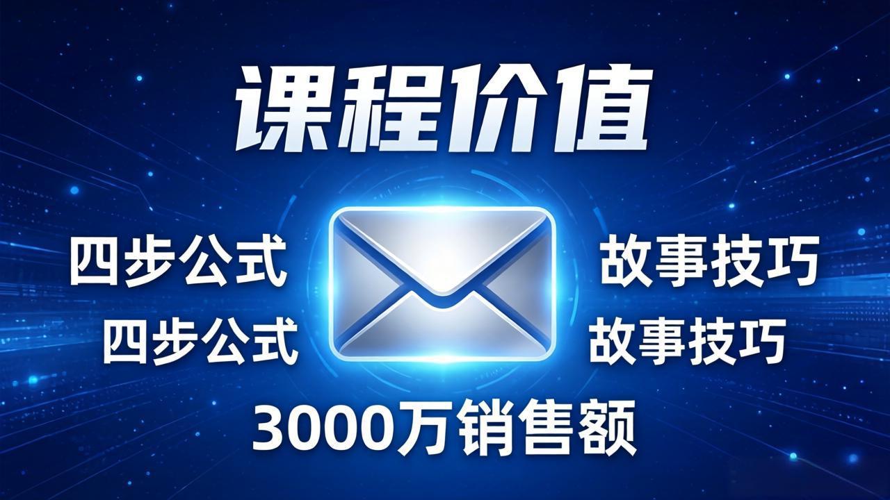 高效邮件销售课：15分钟写出高转化邮件，四步公式+故事技巧，3000万销售额玩法拆解-小创项目网