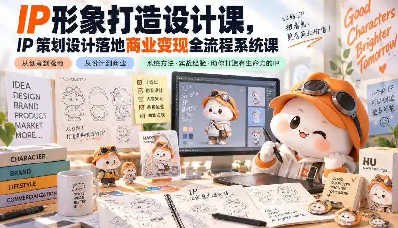 IP形象打造设计课，IP策划设计落地商业变现全流程系统课-小创项目网