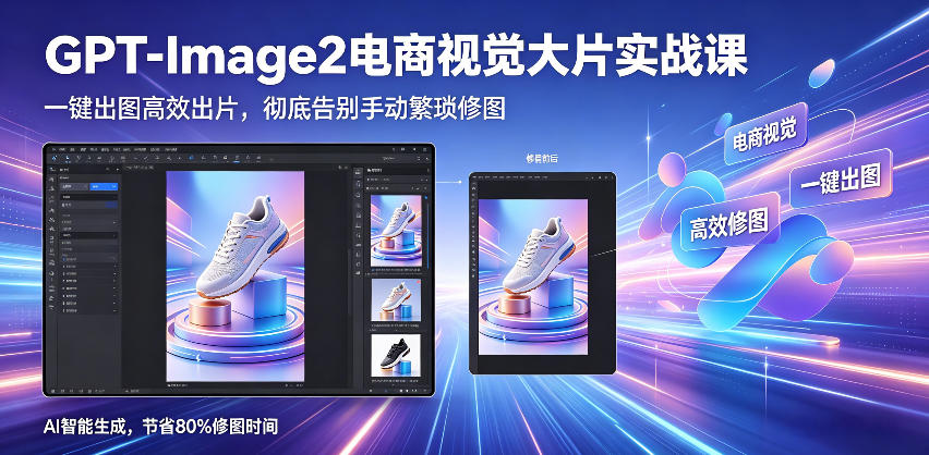 GPT-Image2电商视觉大片实战课，一键出图高效出片，彻底告别手动繁琐修图(更新)-小创项目网