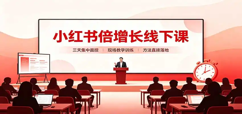 小红书倍增长线下课：三天集中面授，拆解选品、素材制作与起号全链路-小创项目网