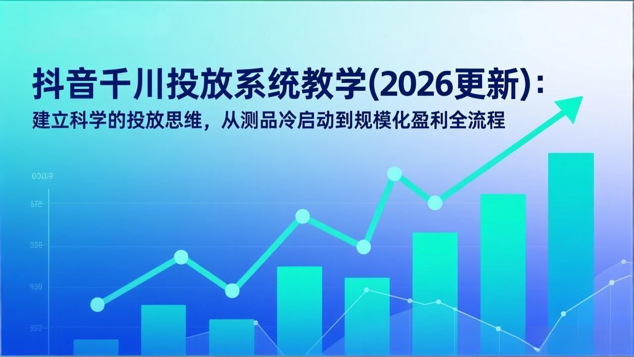 抖音千川投放系统教学(2026更新-小创项目网