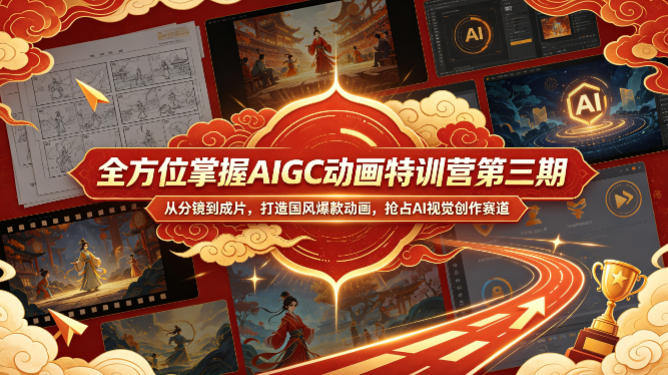 全方位掌握AIGC动画特训营第三期，从分镜到成片，打造国风爆款动画，抢占AI视觉创作赛道红利-小创项目网