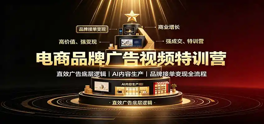 电商品牌广告视频特训：直效广告底层逻辑，AI内容生产，品牌接单变现全流程-小创项目网