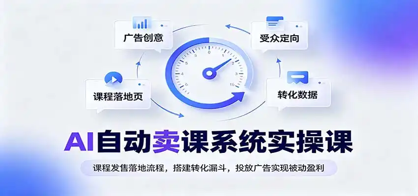 AI自动卖课系统实操课：课程发售落地流程，搭建转化漏斗，投放广告实现被动盈利-小创项目网