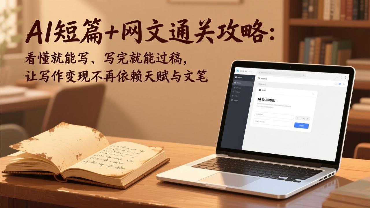 AI短篇+网文通关攻略：看懂就能写、写完就能过稿，让写作变现不再依赖天赋与文笔-小创项目网