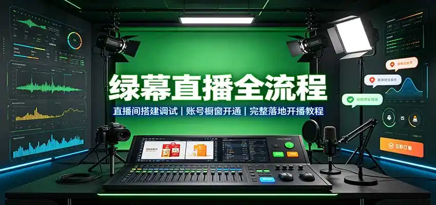 绿幕直播全流程：直播间搭建调试，账号橱窗开通，完整落地开播教程-小创项目网