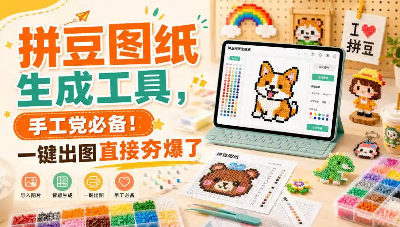 拼豆图纸生成工具，手工党必备！一键出图直接夯爆了-小创项目网
