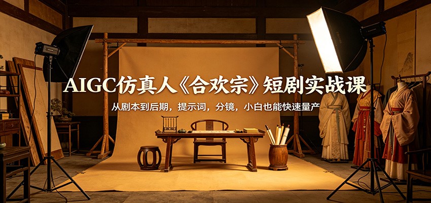AIGC仿真人《合欢宗》短剧实战课：从剧本到后期，提示词，分镜，小白也能快速量产-小创项目网