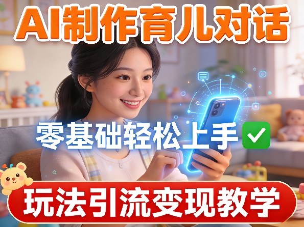 AI制作育儿对话，零基础轻松上手，玩法引流变现教学-小创项目网