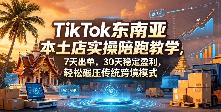 TikTok东南亚本土店实操陪跑教学，7天出单，30天稳定盈利，轻松碾压传统跨境模式(更新0516)-小创项目网
