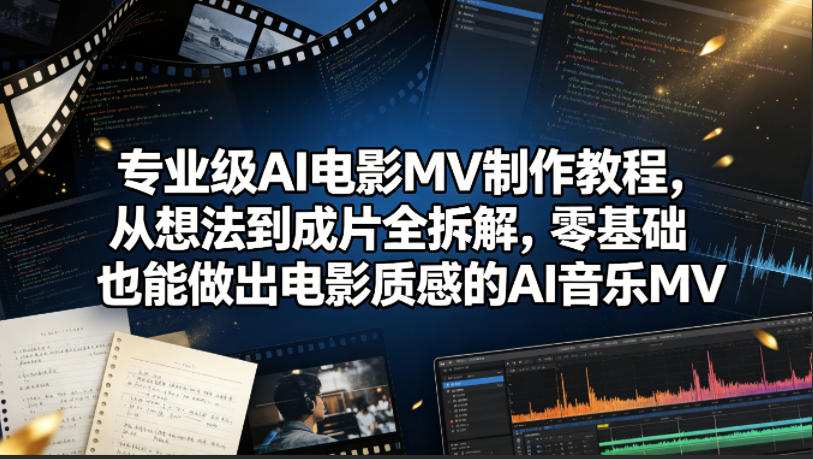 专业级AI电影MV制作教程，从想法到成片全拆解，零基础也能做出电影质感的AI音乐MV-小创项目网