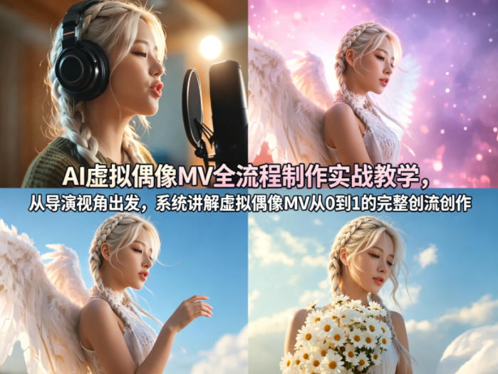 AI虚拟偶像MV全流程制作实战教学，从导演视角出发，系统讲解虚拟偶像MV从0到1的完整创作流程-小创项目网