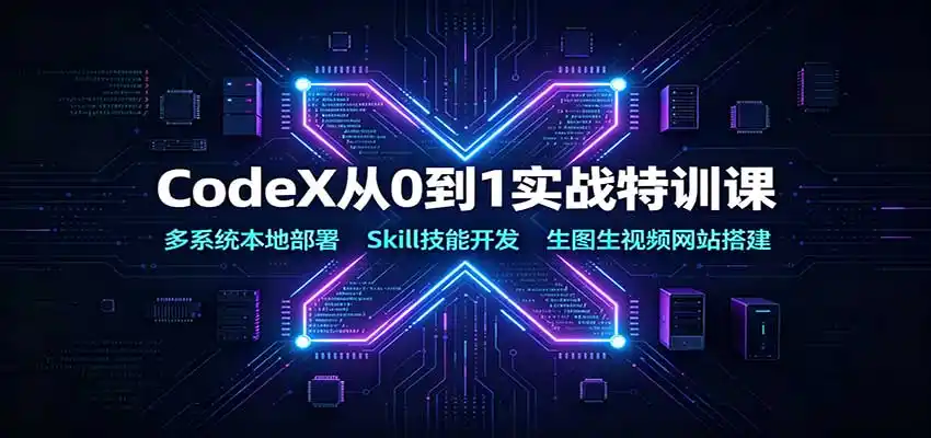 CodeX从0到1实战特训课：多系统本地部署，Skill技能开发，生图生视频网站搭建-小创项目网