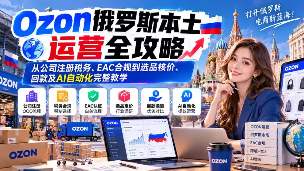 Ozon俄罗斯本土运营全攻略：从公司注册税务、EAC合规到选品核价、回款及AI自动化完整教学-小创项目网