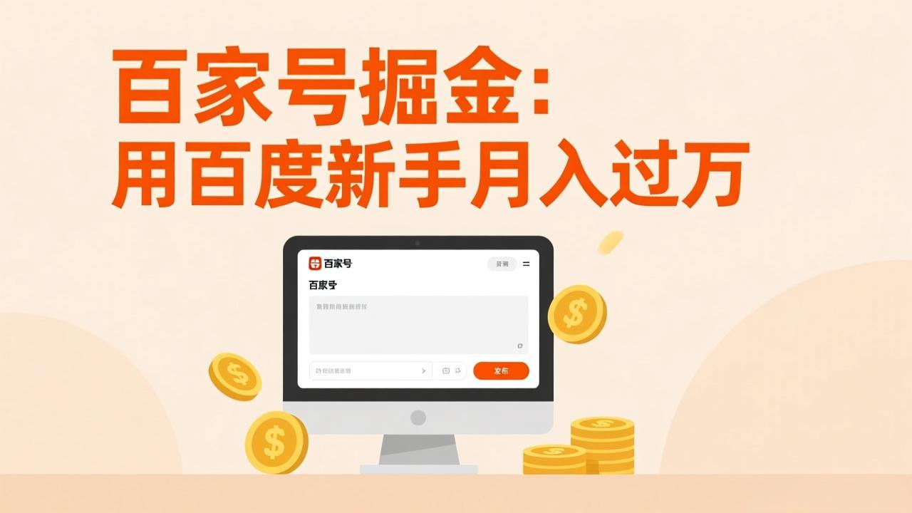 百家号掘金：用百度新手月入过万，日入300，无需引流，全新手机搬砖项目-小创项目网