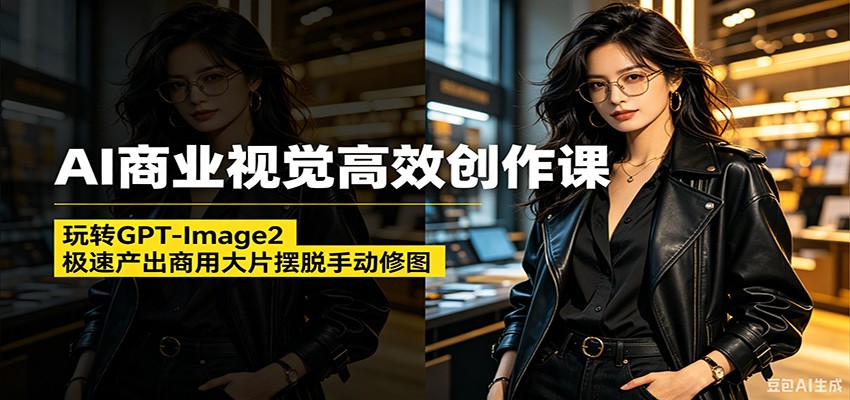 AI商业视觉高效创作课：玩转GPT-Image2，极速产出商用大片摆脱手动修图(更新)-小创项目网