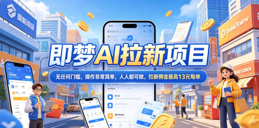 2026年即梦AI拉新项目最新玩法，无任何门槛，操作非常简单，人人都可做，拉新佣金最高13米每单(更新6月24日)-小创项目网