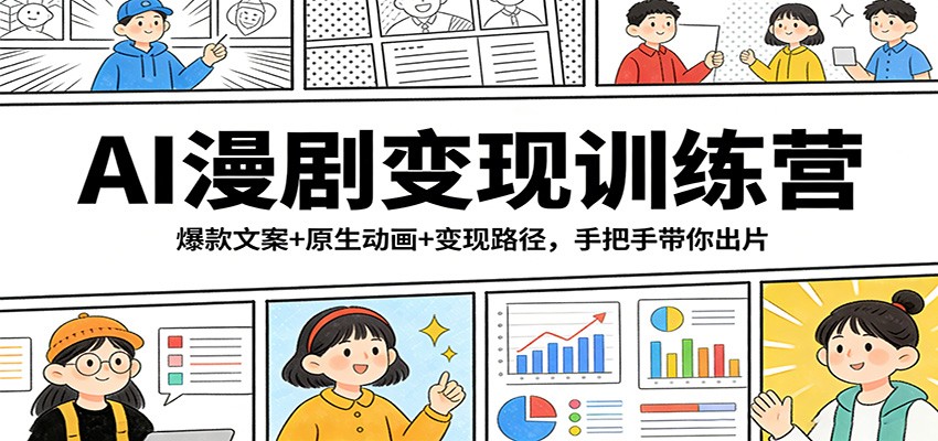 AI漫剧变现训练营：爆款文案+原生动画+变现路径，手把手带你出片-小创项目网