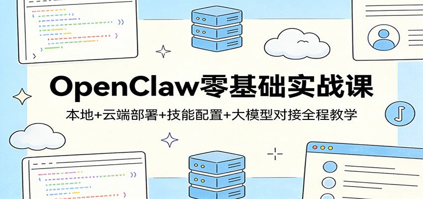OpenClaw零基础实战课:本地+云端部署+技能配置+大模型对接全程教学-小创项目网