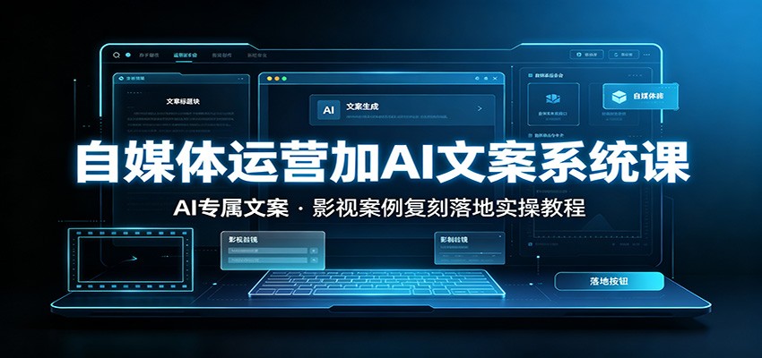 自媒体运营加AI文案系统课：：AI专属文案，影视案例复刻落地实操教程-小创项目网