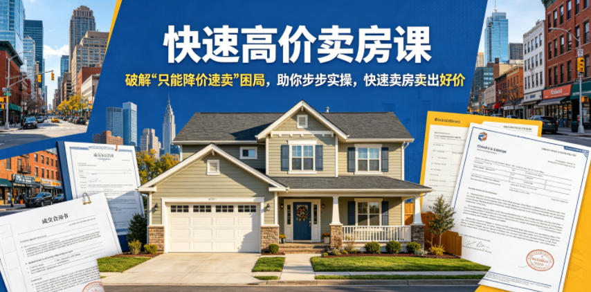 快速高价卖房课，破解“只能降价速卖”困局，助你步步实操，快速卖房卖出好价(更新2026)-小创项目网