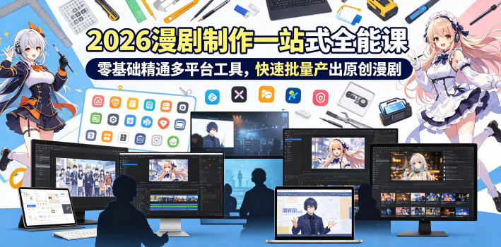 2026 AI漫剧制作一站式全能课，零基础精通多平台工具，快速批量产出原创漫剧-小创项目网