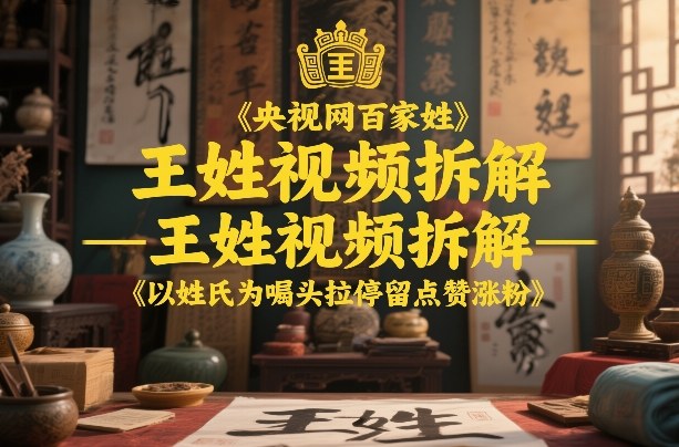 央视网百家姓–王姓视频拆解，以姓氏为噱头拉停留点赞涨粉-小创项目网