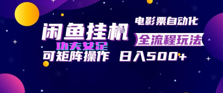 闲鱼挂G卖电影票自动全流程玩法，可矩阵操作，轻松日入500+【揭秘】-小创项目网