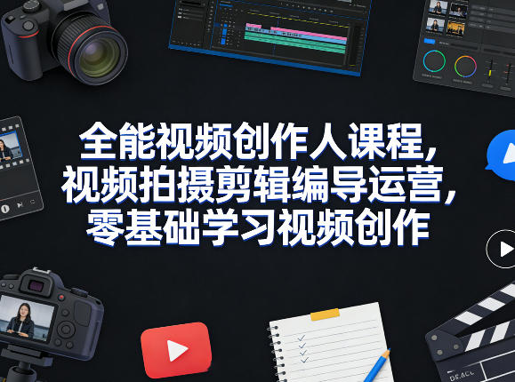 全能视频创作人课程，视频拍摄剪辑编导运营，零基础学习视频创作(更新2026年3月)-小创项目网