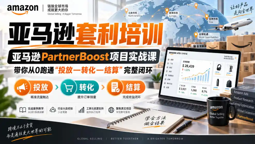lead菌·亚马逊套利培训，亚马逊partnerboost项目实战课，带你从0跑通”投放—转化—结算”完整闭环-小创项目网
