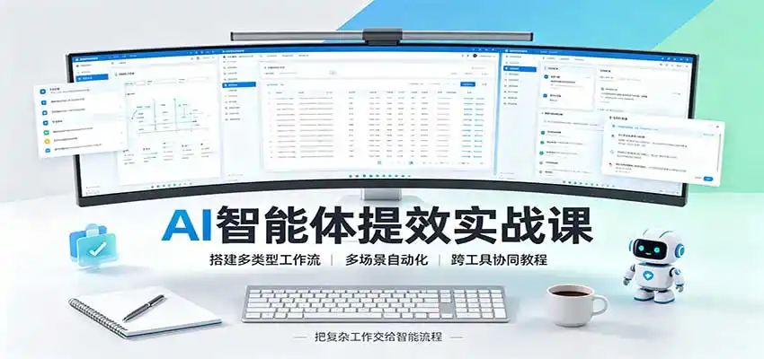 AI智能体提效实战课：搭建多类型工作流，多场景自动化，跨工具协同教程-小创项目网