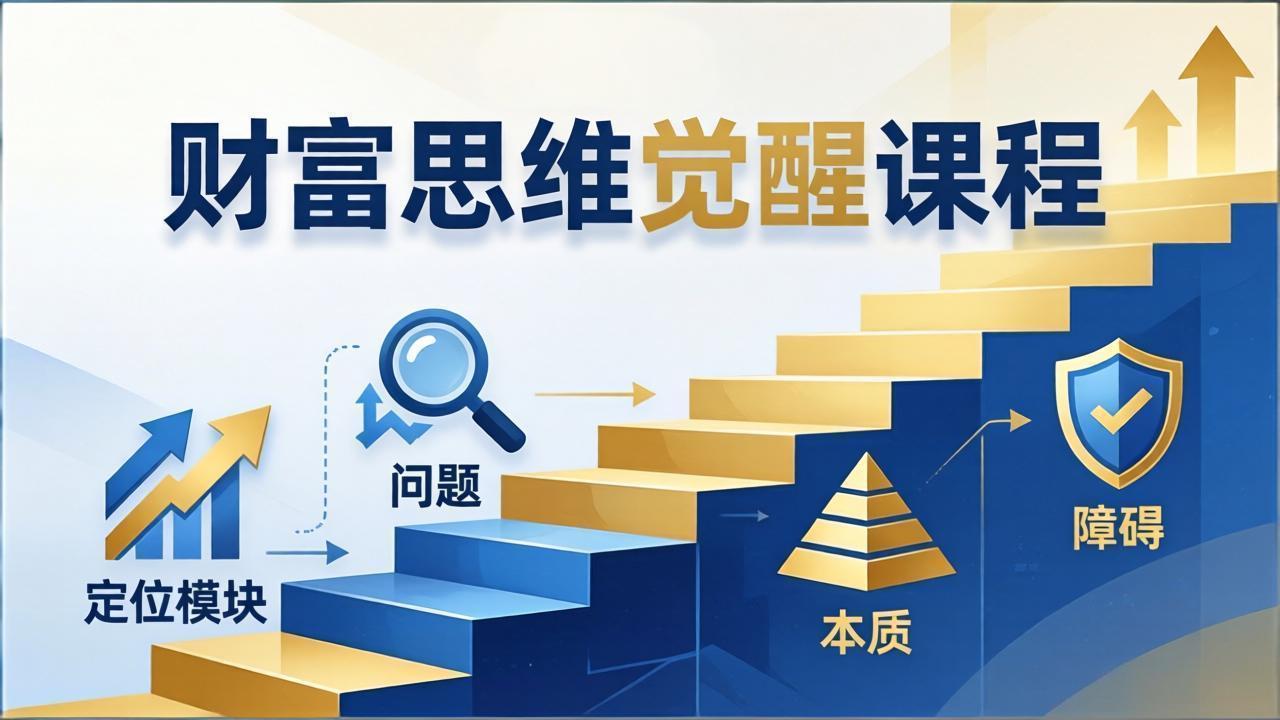 财富思维觉醒第十期：3天大课四大模块，精准定位问题看清本质，扫清人生障碍-小创项目网