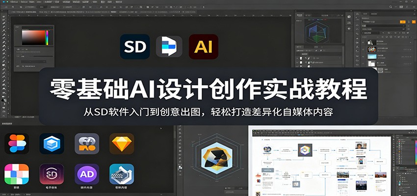 零基础AI设计创作实战教程:从SD软件入门到创意出图,轻松打造差异化自媒体内容-小创项目网