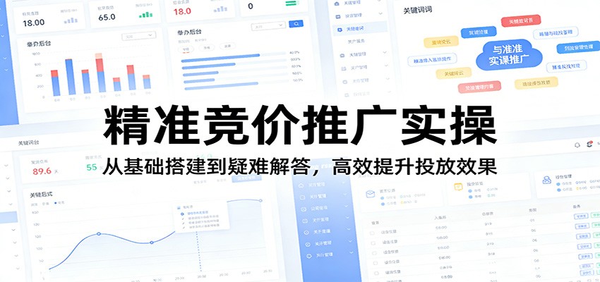 精准竞价推广实操：从基础搭建到疑难解答，高效提升投放效果-小创项目网