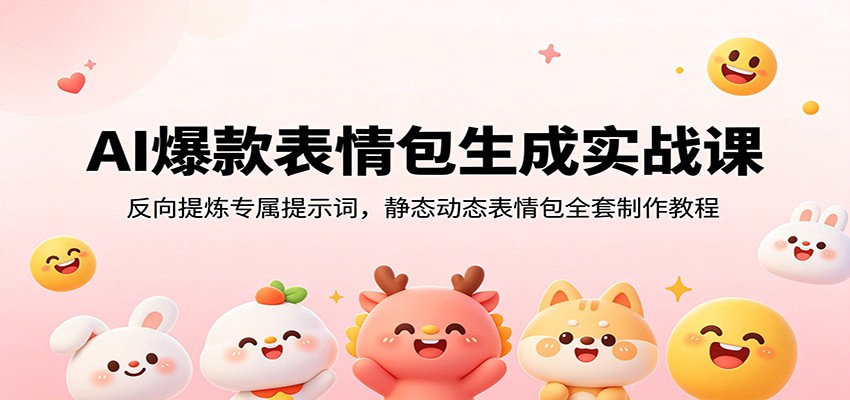 AI爆款表情包生成实战课:反向提炼专属提示词,静态动态表情包全套制作教程-小创项目网