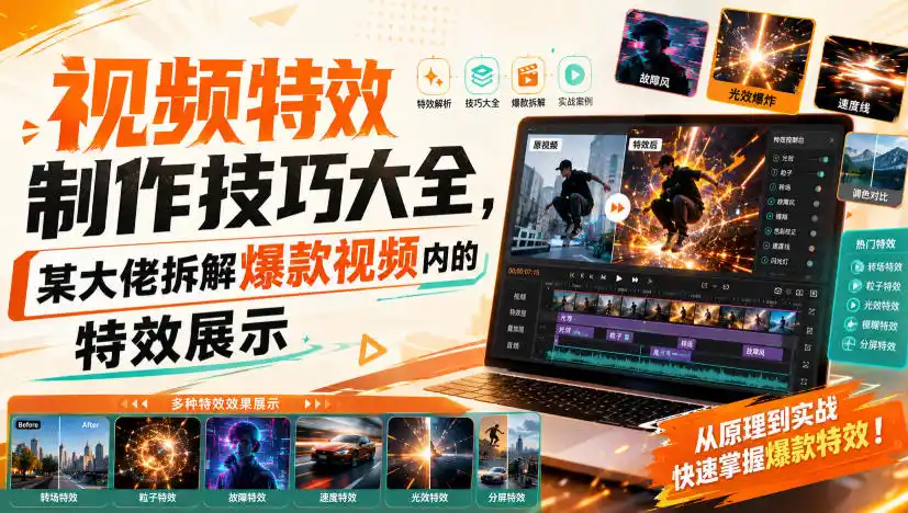 视频特效制作技巧大全，某大佬拆解爆款视频内的特效展示-小创项目网