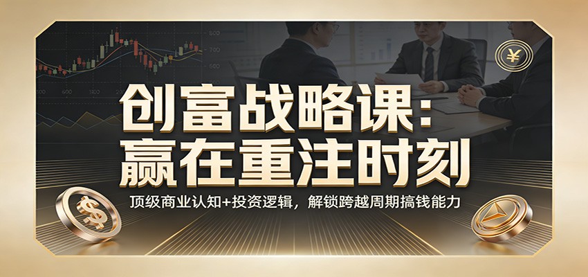 《创富战略课：赢在重注时刻》顶级商业认知+投资逻辑，解锁跨越周期搞钱能力-小创项目网