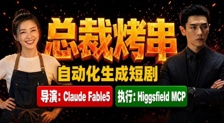 Claude Fable5担任导演+Higgsfield MCP落地执行｜《总裁烤串》真人质感短剧全自动AI生成全流程教学-小创项目网