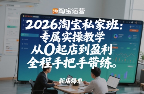 2026淘宝私家班：专属实操教学，从0起店到盈利，全程手把手带练(更新)-小创项目网