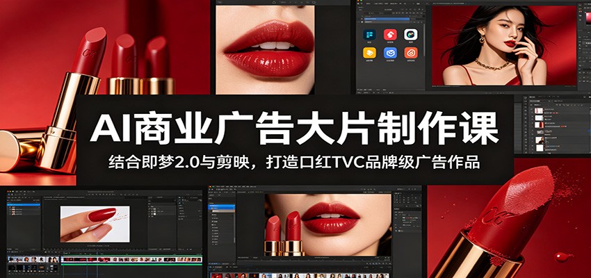 AI商业广告大片制作课：结合即梦2.0与剪映，打造口红TVC品牌级广告作品-小创项目网