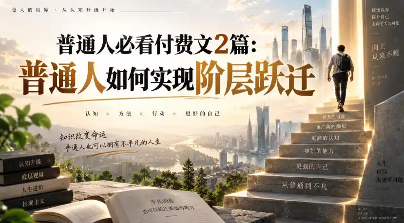 普通人必看付费文2篇：普通人如何实现阶层跃迁-小创项目网