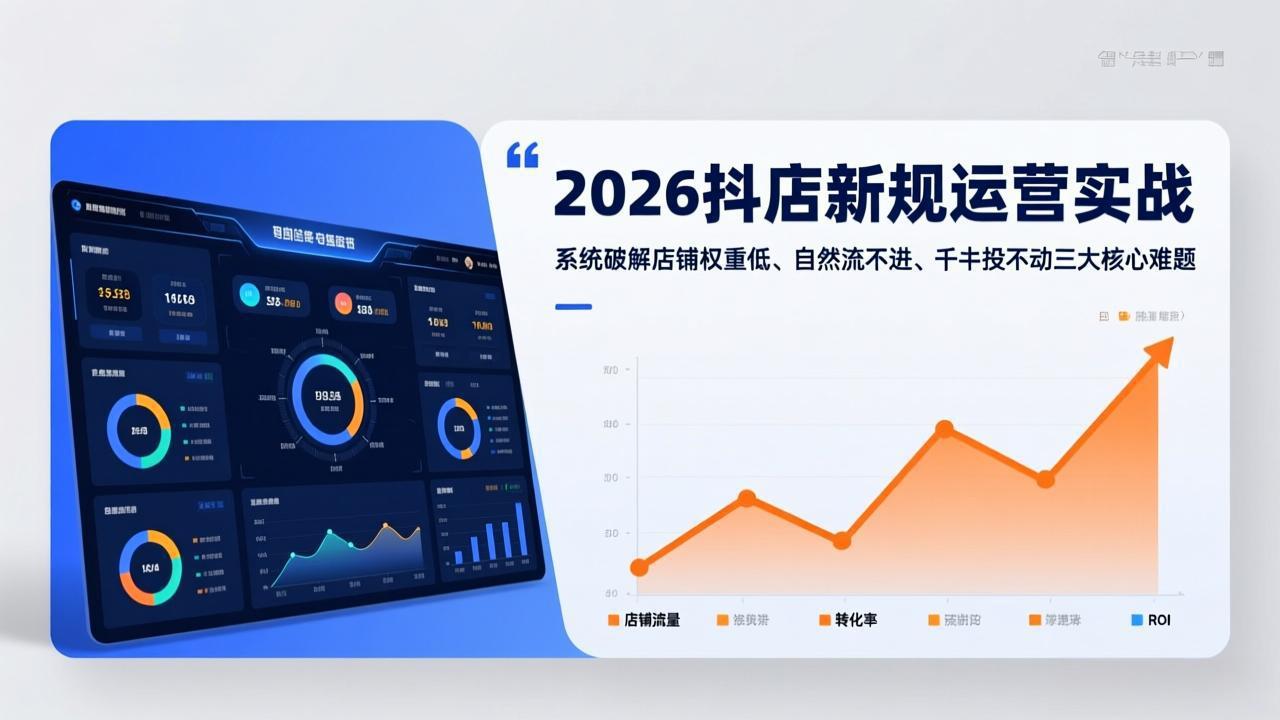 2026抖店新规运营实战：系统破解店铺权重低、自然流不进、千川投不动三大核心难题-小创项目网