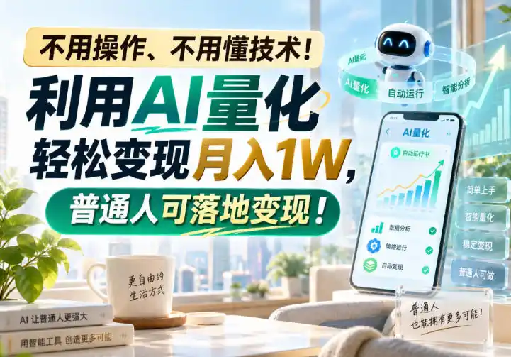 不用操作、不用懂技术！利用AI量化轻松变现月入1W，普通人可落地变现！【揭秘】-小创项目网